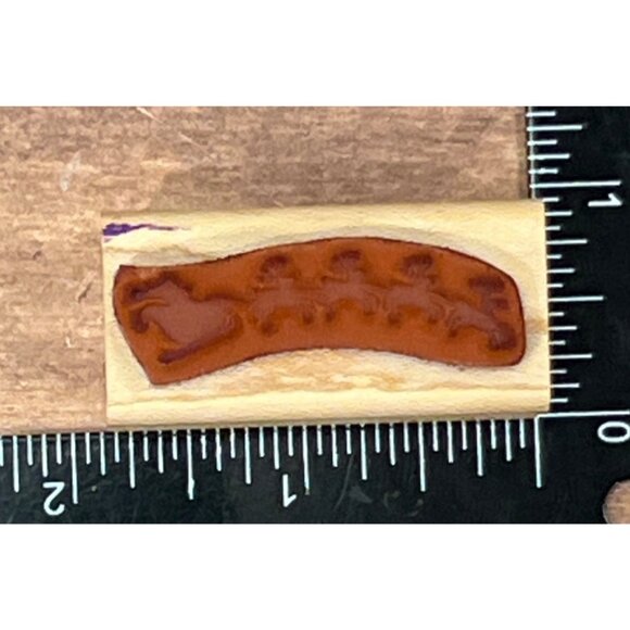 REPEAT IMPRESSIONS 2112D SANTA'S SLEIGH & REINDEER WOOD MOUNTED RUBBER STAMP - Picture 5 of 5